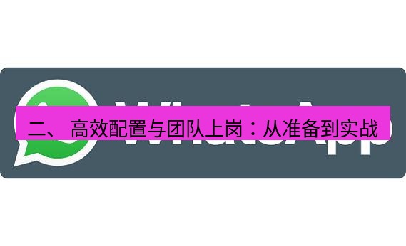 whatsapp下载 二、 高效配置与团队上岗：从准备到实战